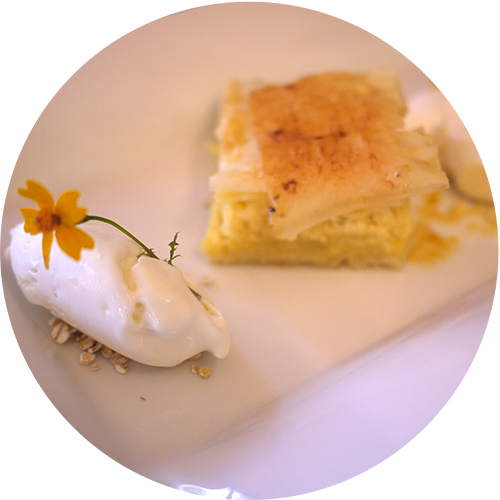 Bakla-flaure et glace à la recuites de brebis